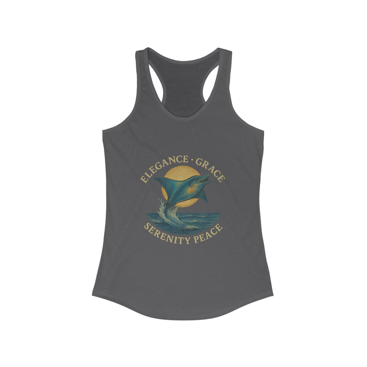 Serene Manta Ray  Racerback Tank, Women's Workout Top, Beachwear, Yoga Shirt, Gift for Nature Lovers, Summer Fashion