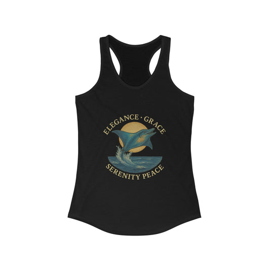 Serene Manta Ray  Racerback Tank, Women's Workout Top, Beachwear, Yoga Shirt, Gift for Nature Lovers, Summer Fashion
