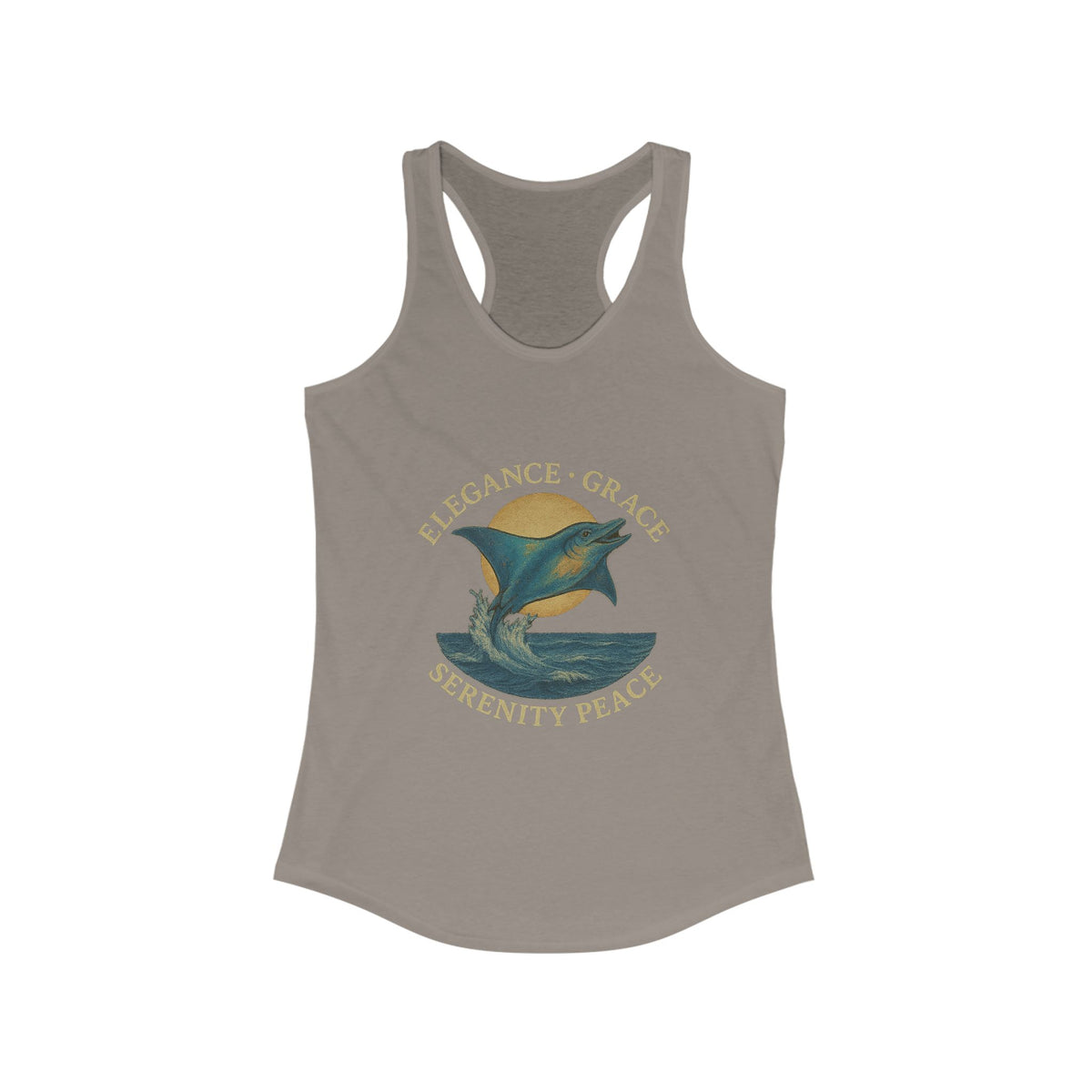 Serene Manta Ray  Racerback Tank, Women's Workout Top, Beachwear, Yoga Shirt, Gift for Nature Lovers, Summer Fashion