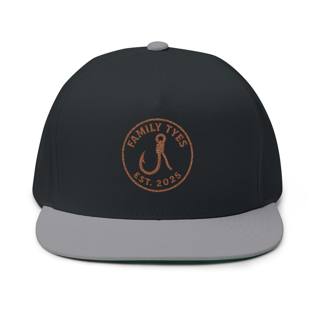 Hook and knot Embroidered Family Tyes Flat Bill Cap