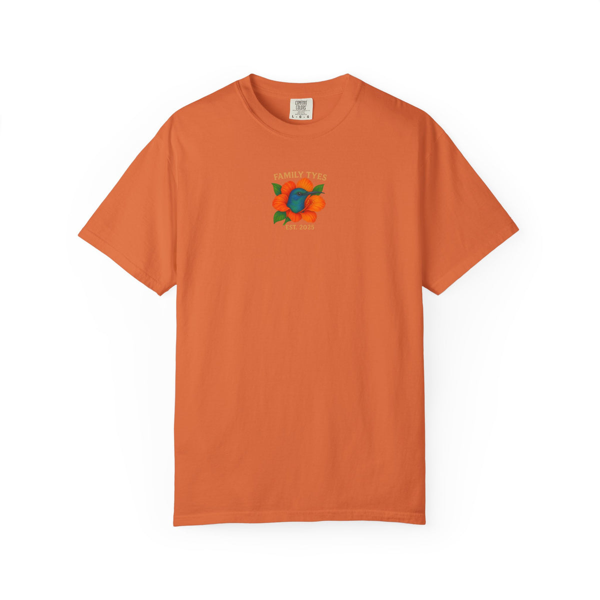 Nature is Beautiful Unisex Garment-Dyed T-shirt - Vibrant Floral & Hummingbird Design