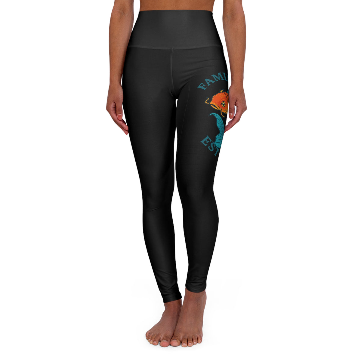 High Waisted Yoga Leggings with Koi Fish  Design | Comfortable & Stylish Activewear