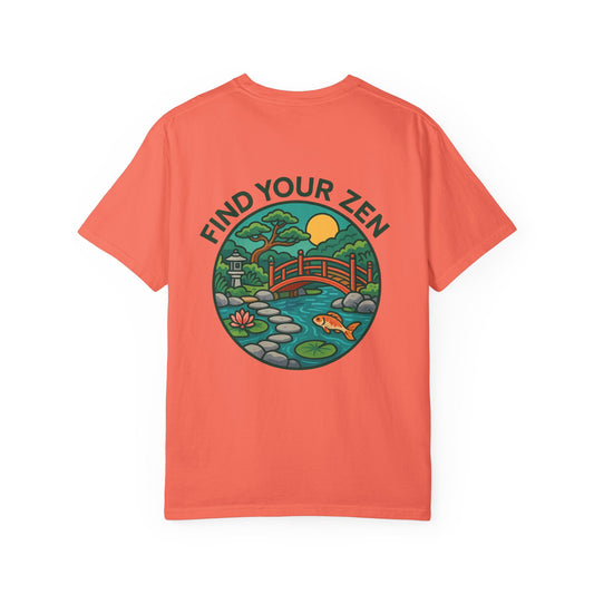 Koi fish zen Unisex Garment-Dyed T-Shirt - Family Tyes & Find Your Zen Design