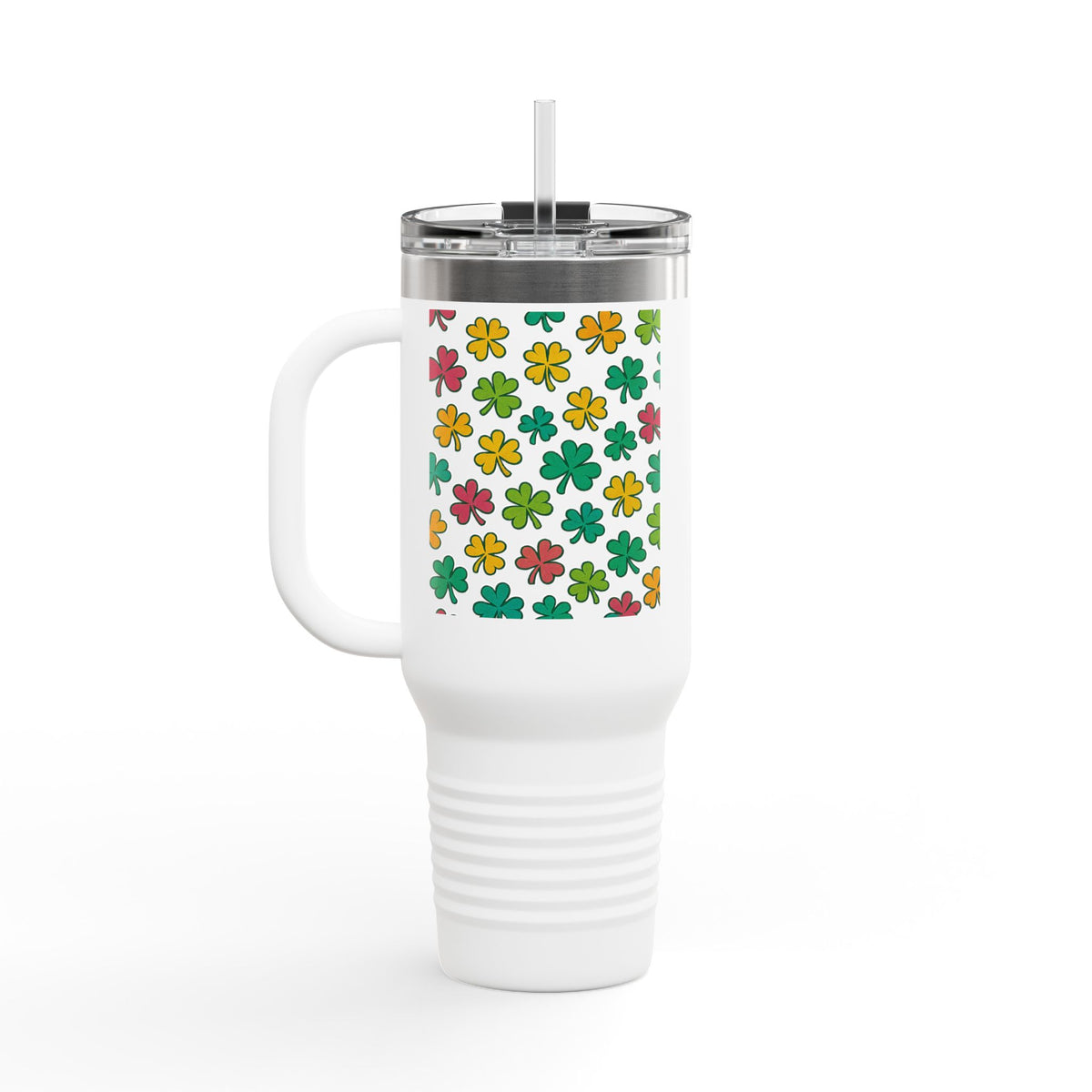 Personalized Insulated Travel Mug - Family Tyes with Shamrock Design - 40oz