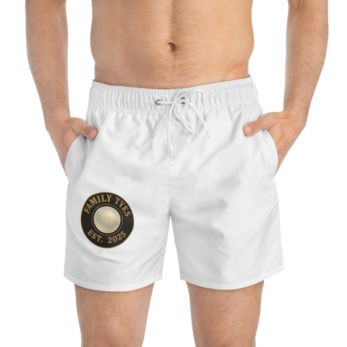 Custom Family Ties Swim Trunks, Beachwear, Summer Shorts, Vacation Gear, Pool Party Essentials, Family Reunion Apparel