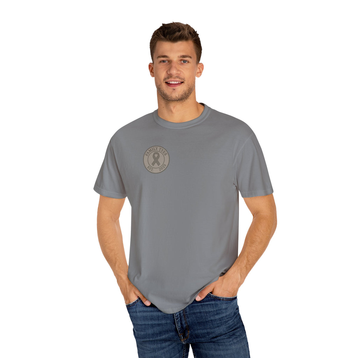 Unisex Garment-Dyed T-Shirt - Brain Tumor Awareness Tee - Family Tyes Support Shirt