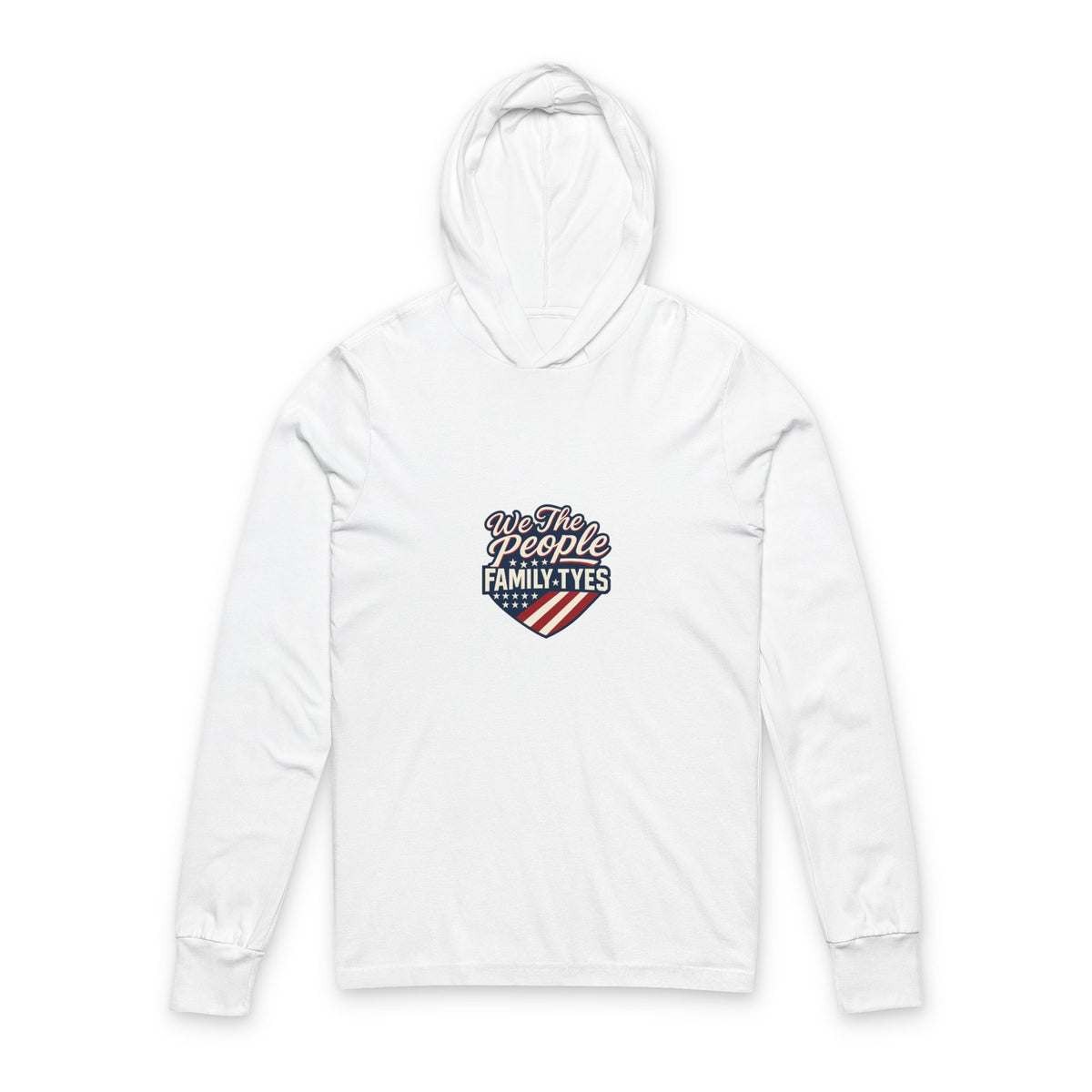Patriotic Unisex Hooded Long Sleeve Tee - Family Ties & American Pride, Perfect for July 4th, Memorial Day, Casual Wear, Gifts