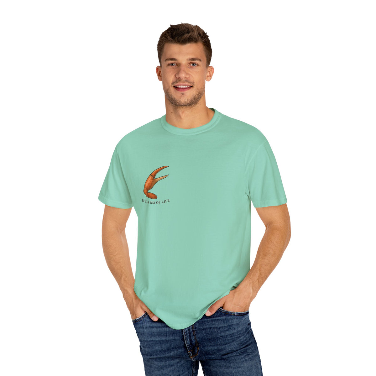 Family Tyes Crab Graphic T-Shirt - Unisex Garment-Dyed Tee