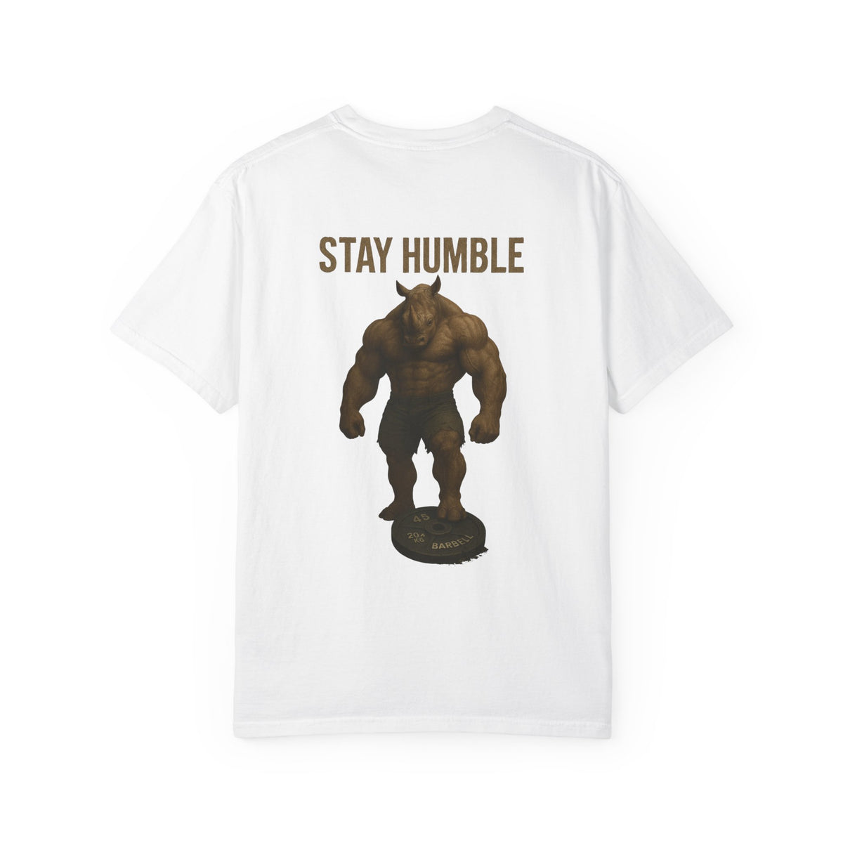 Rhino Unisex Motivational Fitness T-Shirt: Stay Humble Gym Apparel, Workout Shirt, Gift for Fitness Lovers, Gym Enthusiasts, Casual Wear
