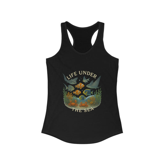 Life Under the Sea Women’s Racerback Tank Top – Ocean-Inspired Fitness Apparel