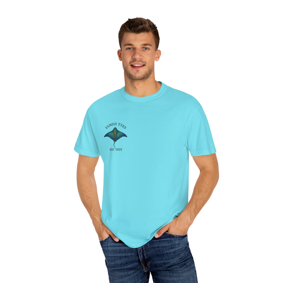 Copy of Unisex Garment-Dyed T-shirt | Family Tyes 2025 Dolphin Design