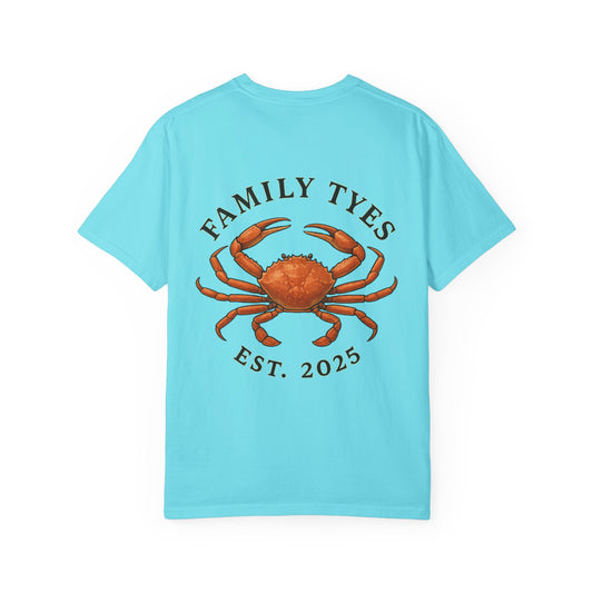 Family Tyes Crab Graphic T-Shirt - Unisex Garment-Dyed Tee