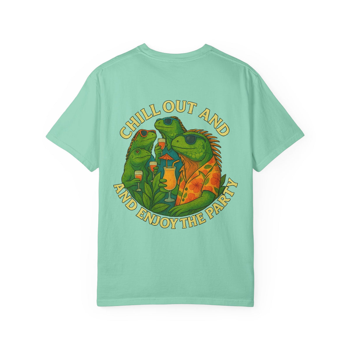 Chilled iguana party time Unisex Garment-Dyed T-Shirt - Family Tyes & Find Your Zen Design