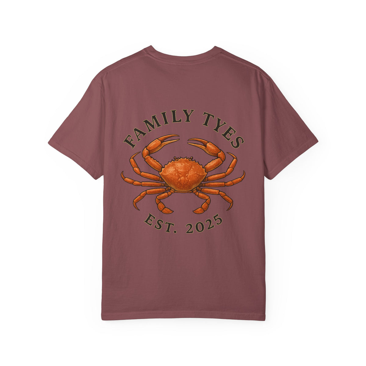 Family Tyes Crab Graphic T-Shirt - Unisex Garment-Dyed Tee