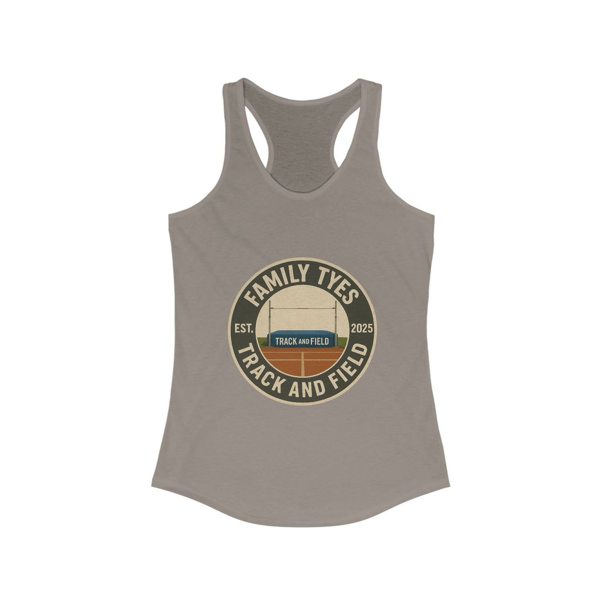 High jump Track and Field Racerback Tank for Women - Family Tyes - EST 2025
