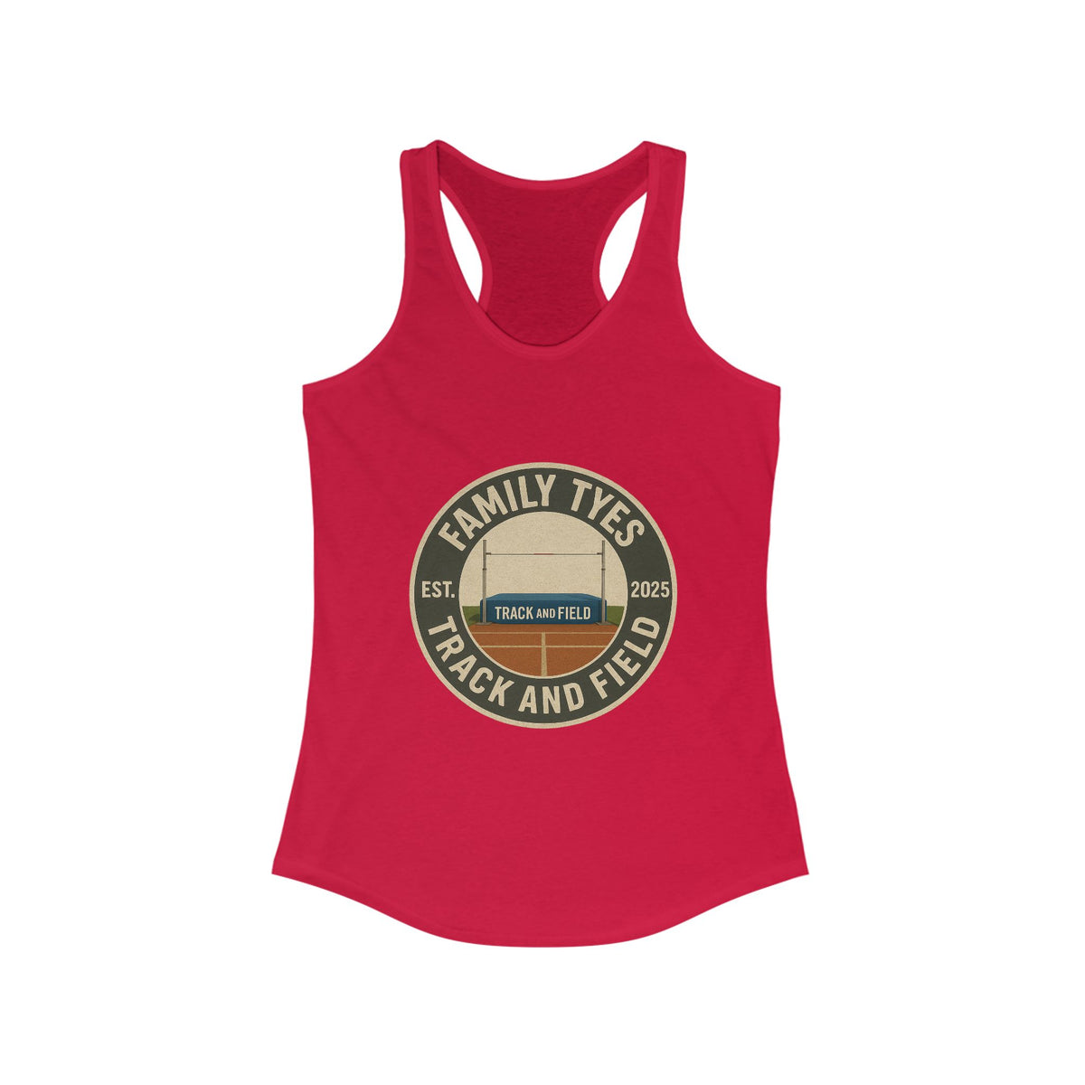 High jump Track and Field Racerback Tank for Women - Family Tyes - EST 2025