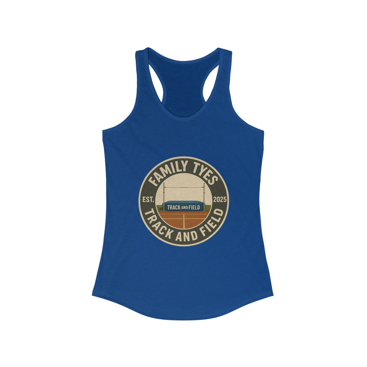 High jump Track and Field Racerback Tank for Women - Family Tyes - EST 2025