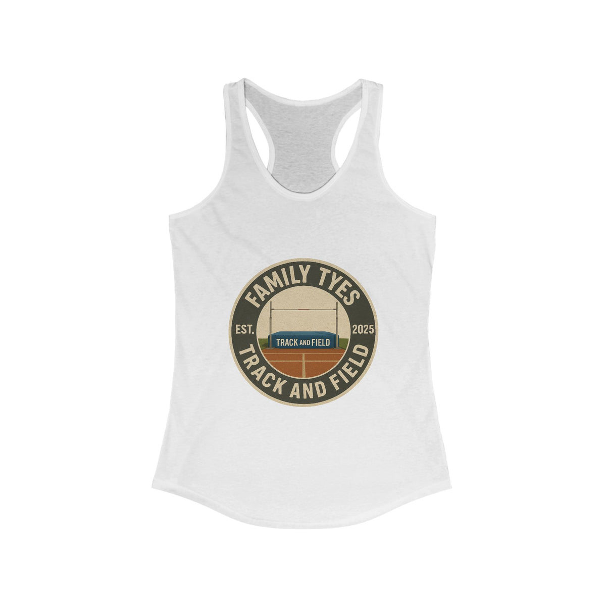 High jump Track and Field Racerback Tank for Women - Family Tyes - EST 2025