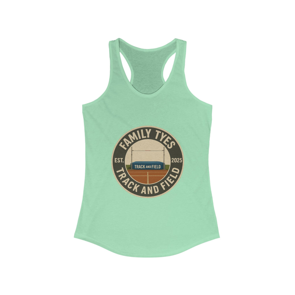 High jump Track and Field Racerback Tank for Women - Family Tyes - EST 2025