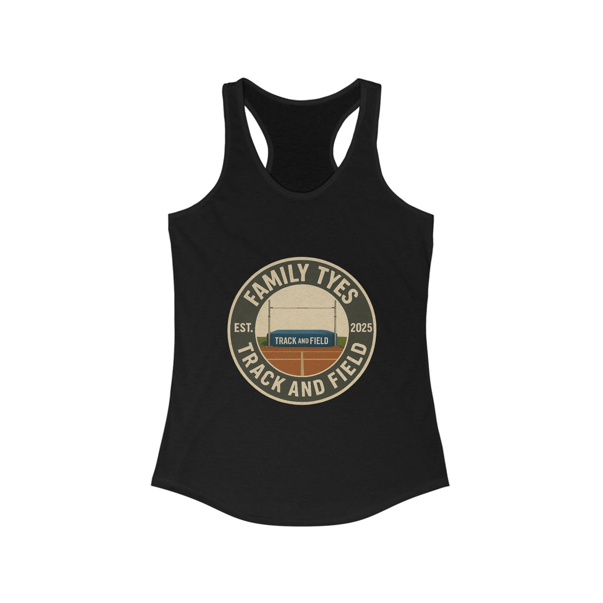 High jump Track and Field Racerback Tank for Women - Family Tyes - EST 2025