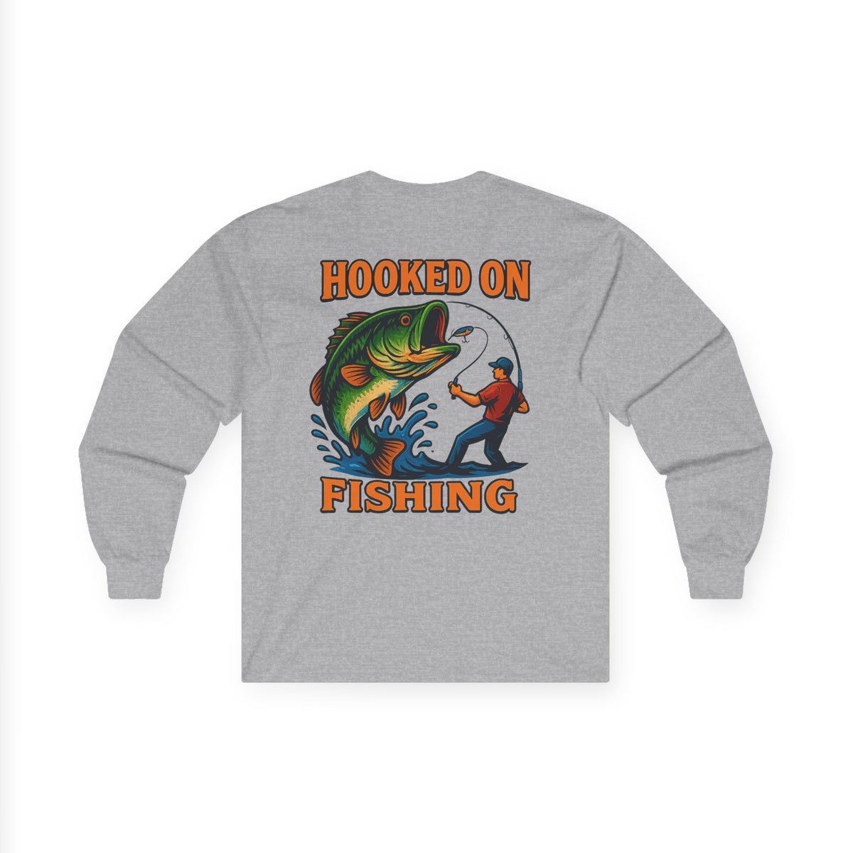 Fishing collection Hooked on Fishing Long Sleeve Tee - Perfect Gift for Fishing Enthusiasts