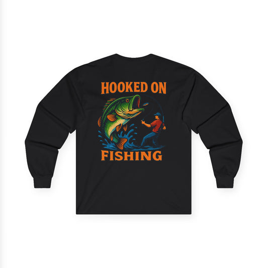 Fishing collection Hooked on Fishing Long Sleeve Tee - Perfect Gift for Fishing Enthusiasts