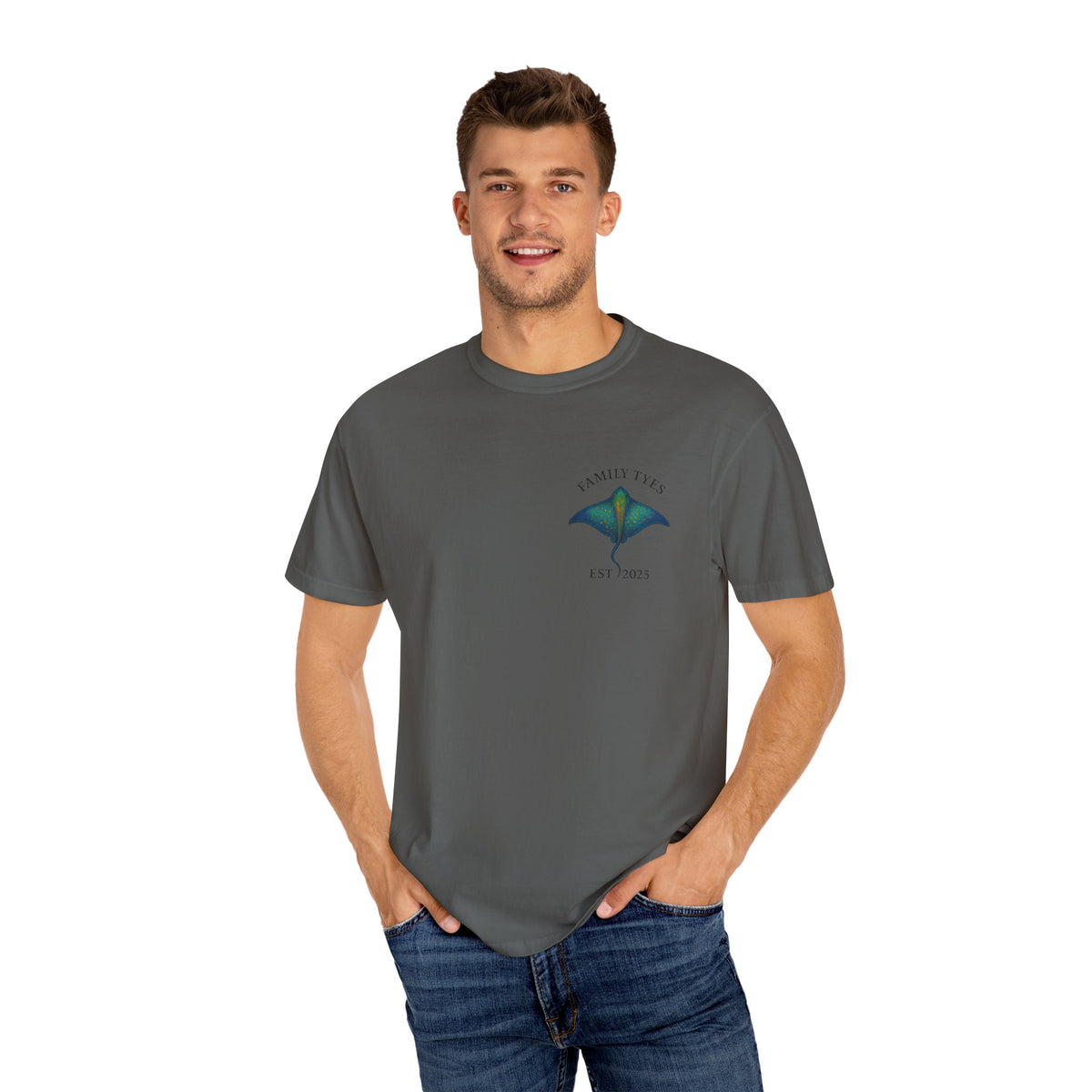 Ocean collection unisex’s Garment-Dyed T-shirt | Family Tyes 2025 Dolphin Design
