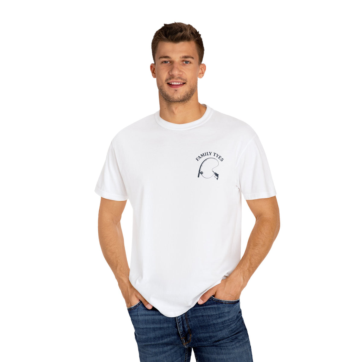 Fishing Family T-Shirt, Unisex Garment-Dyed Tee, Perfect for Fishing Lovers, Family Outings, Gifts for Dad, Ocean Adventure Tee