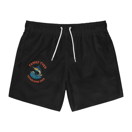 Blue marlin Family Tyes Fish Swim Trunks - ESTD 2025, Perfect for Summer Fun!