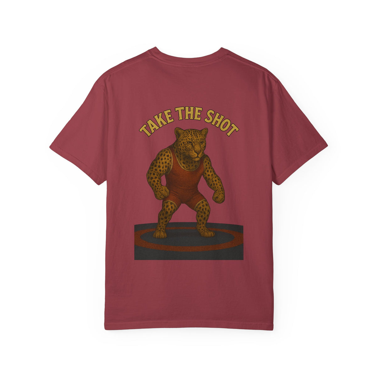 Big Five cheetah Wrestling Unisex Garment-Dyed T-Shirt - Bold Animal Art Tee