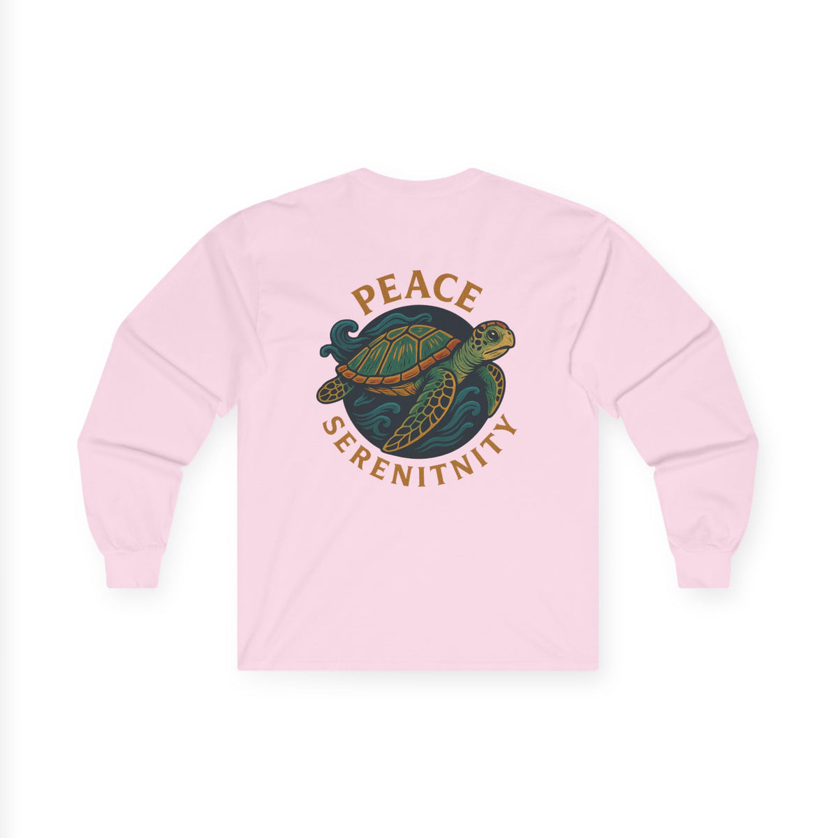 Unisex Long Sleeve Tee - Positive Vibes & Peaceful Turtle Design