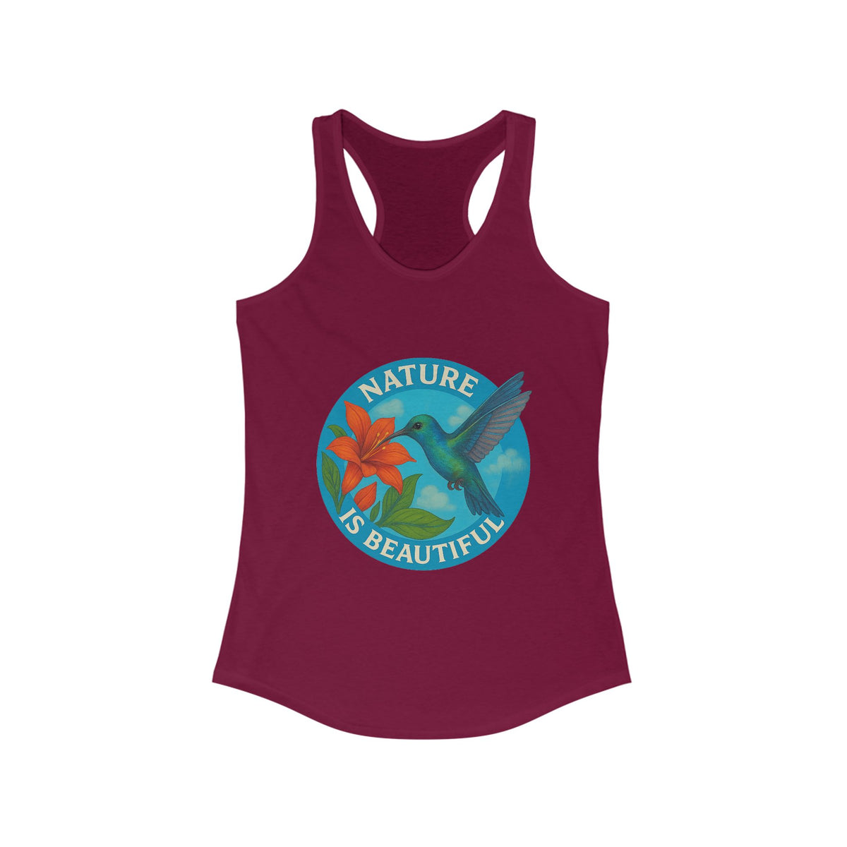 Nature Inspired Women's Racerback Tank Top – Perfect for Summer, Fitness, Eco-conscious Gift, Beach, Yoga