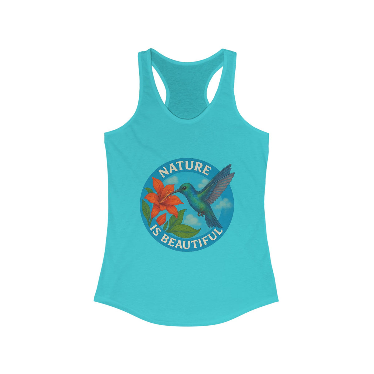 Nature Inspired Women's Racerback Tank Top – Perfect for Summer, Fitness, Eco-conscious Gift, Beach, Yoga