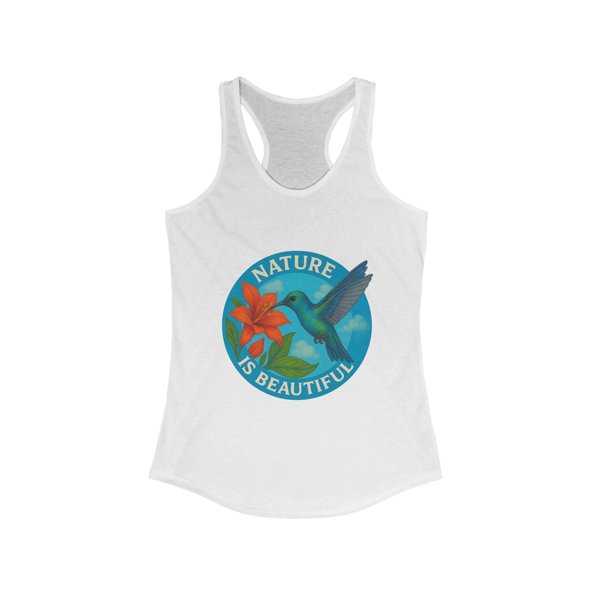 Nature Inspired Women's Racerback Tank Top – Perfect for Summer, Fitness, Eco-conscious Gift, Beach, Yoga