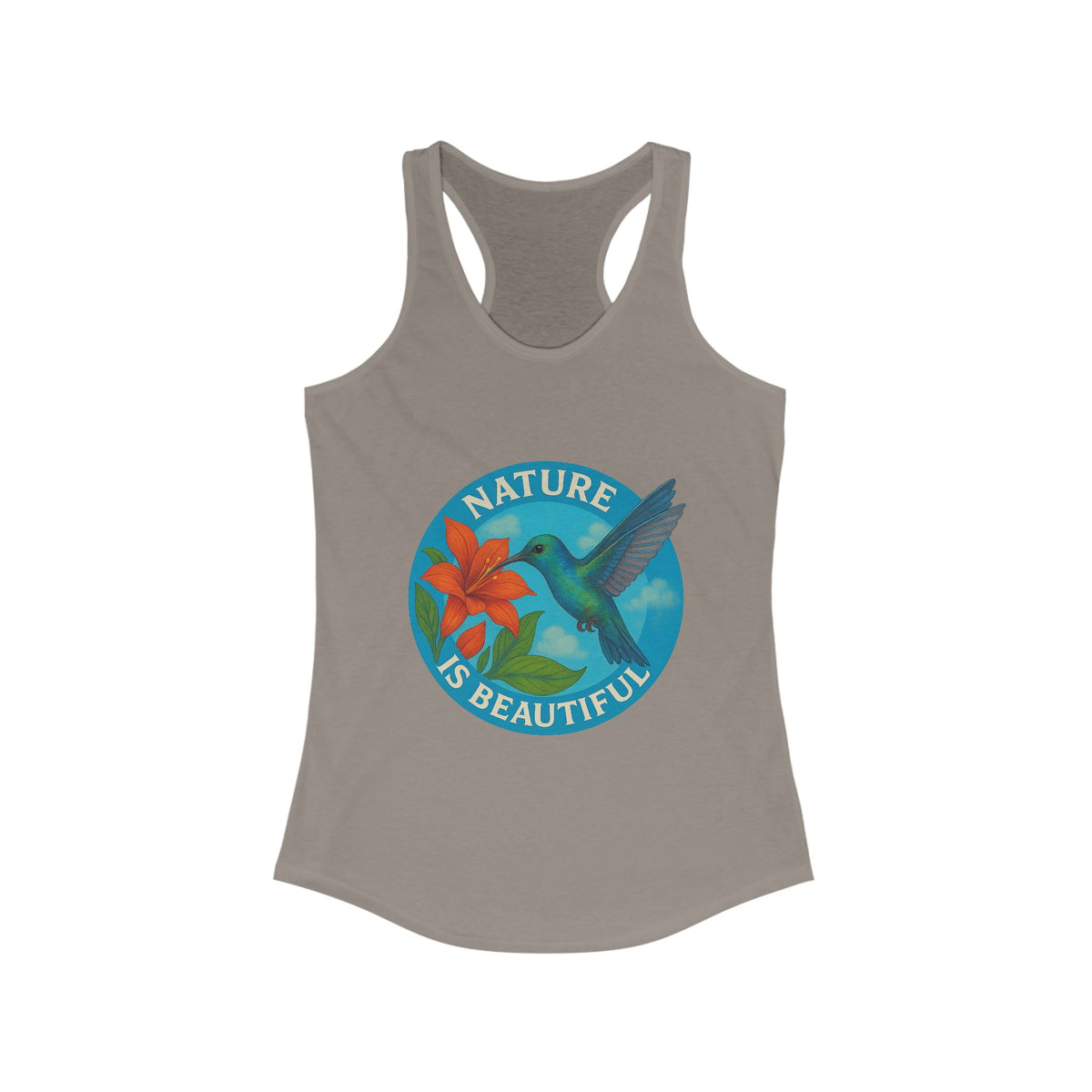 Nature Inspired Women's Racerback Tank Top – Perfect for Summer, Fitness, Eco-conscious Gift, Beach, Yoga