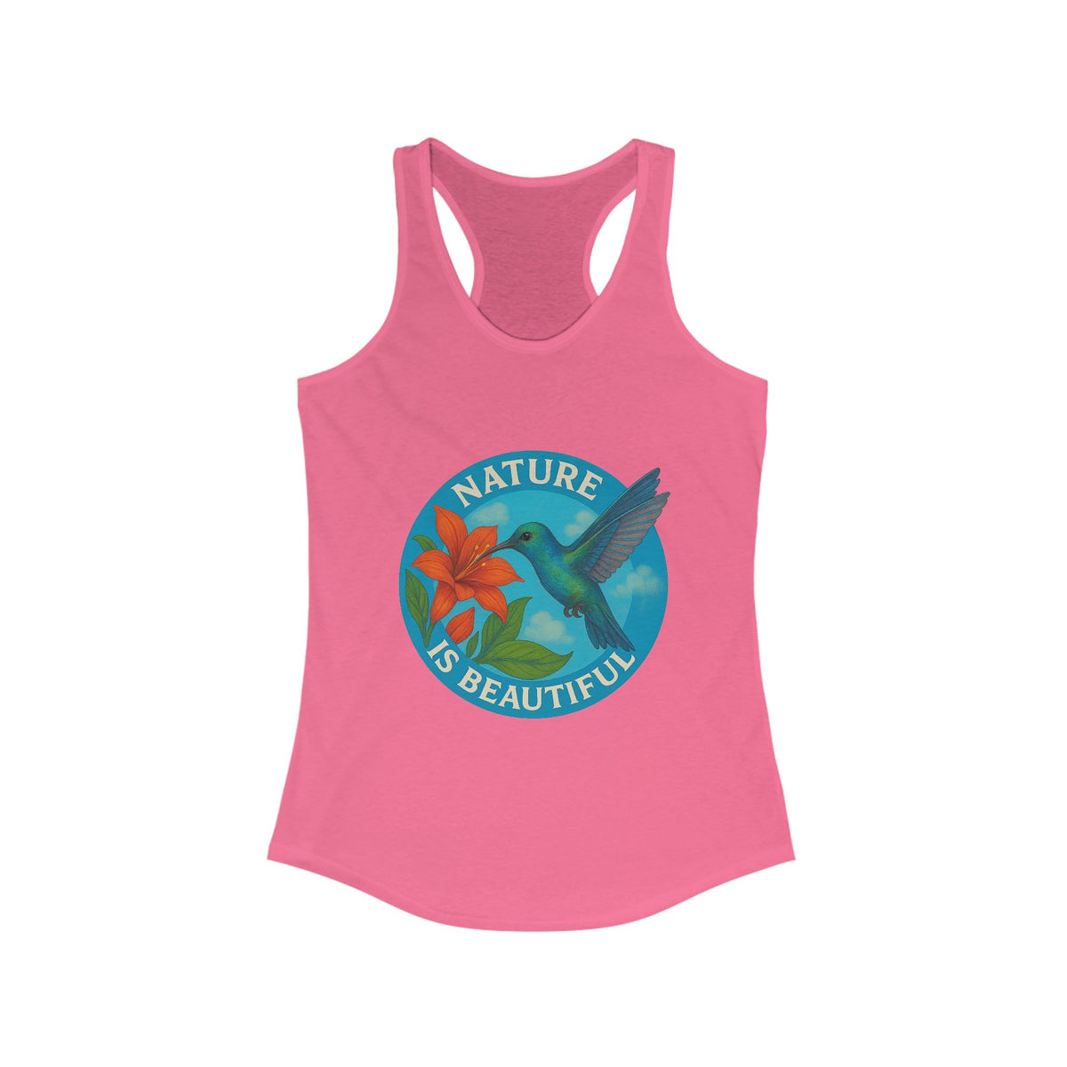 Nature Inspired Women's Racerback Tank Top – Perfect for Summer, Fitness, Eco-conscious Gift, Beach, Yoga