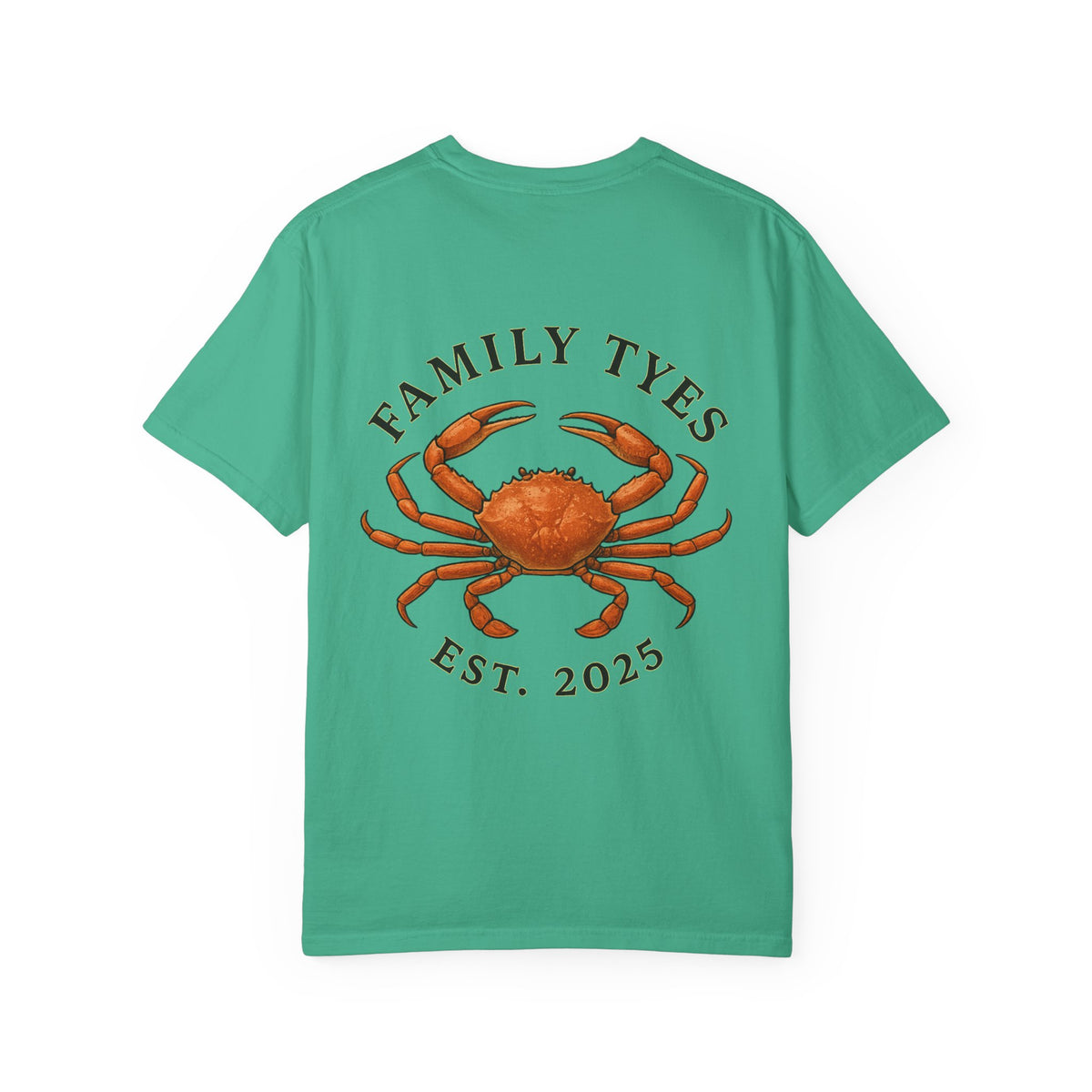 Family Tyes Crab Graphic T-Shirt - Unisex Garment-Dyed Tee