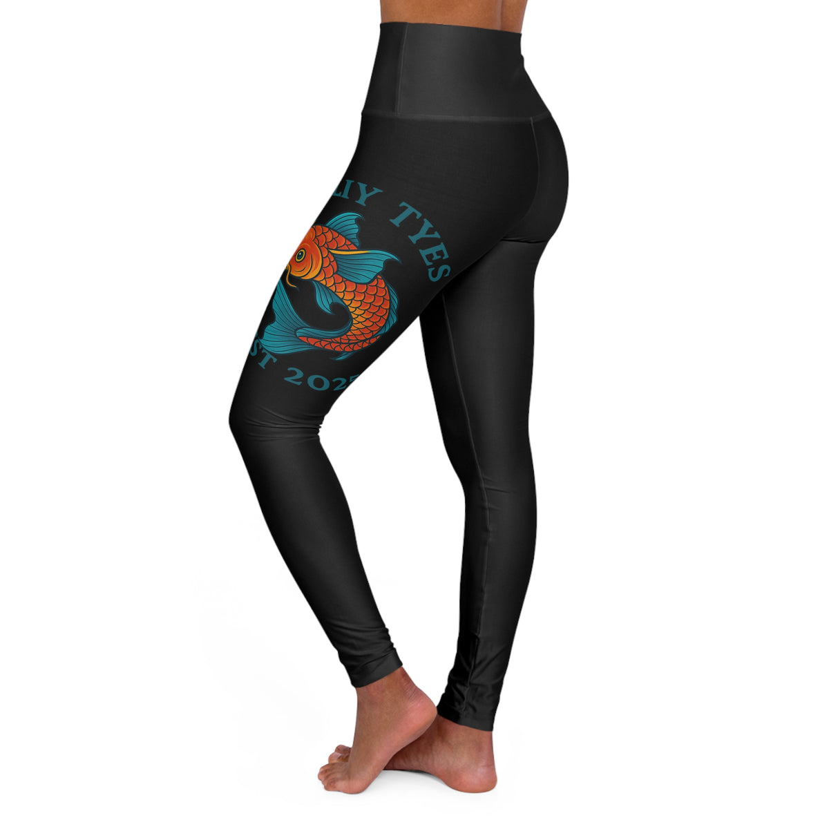 High Waisted Yoga Leggings with Koi Fish  Design | Comfortable & Stylish Activewear