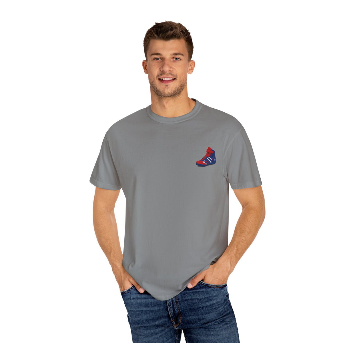 Wrestling Unisex Garment-Dyed T-shirt with Fun Typography