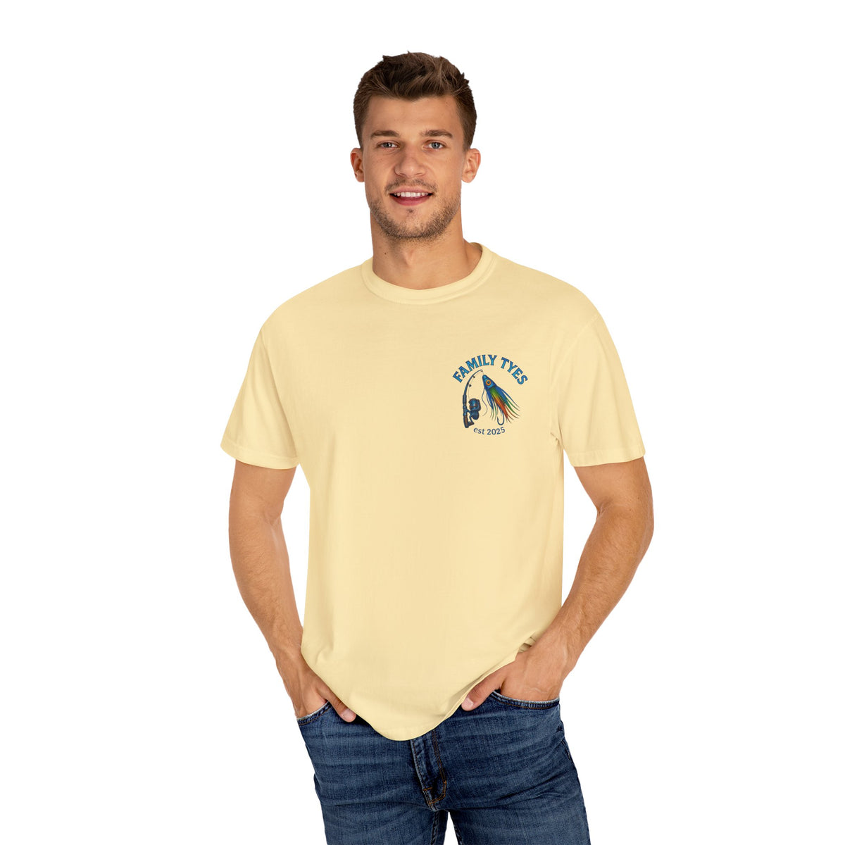 Sailfish— Family Ties Fishing T-Shirt, Unisex Garment-Dyed Tee, Gift for Fishermen, Summer Apparel, Dad Gift, Casual Wear