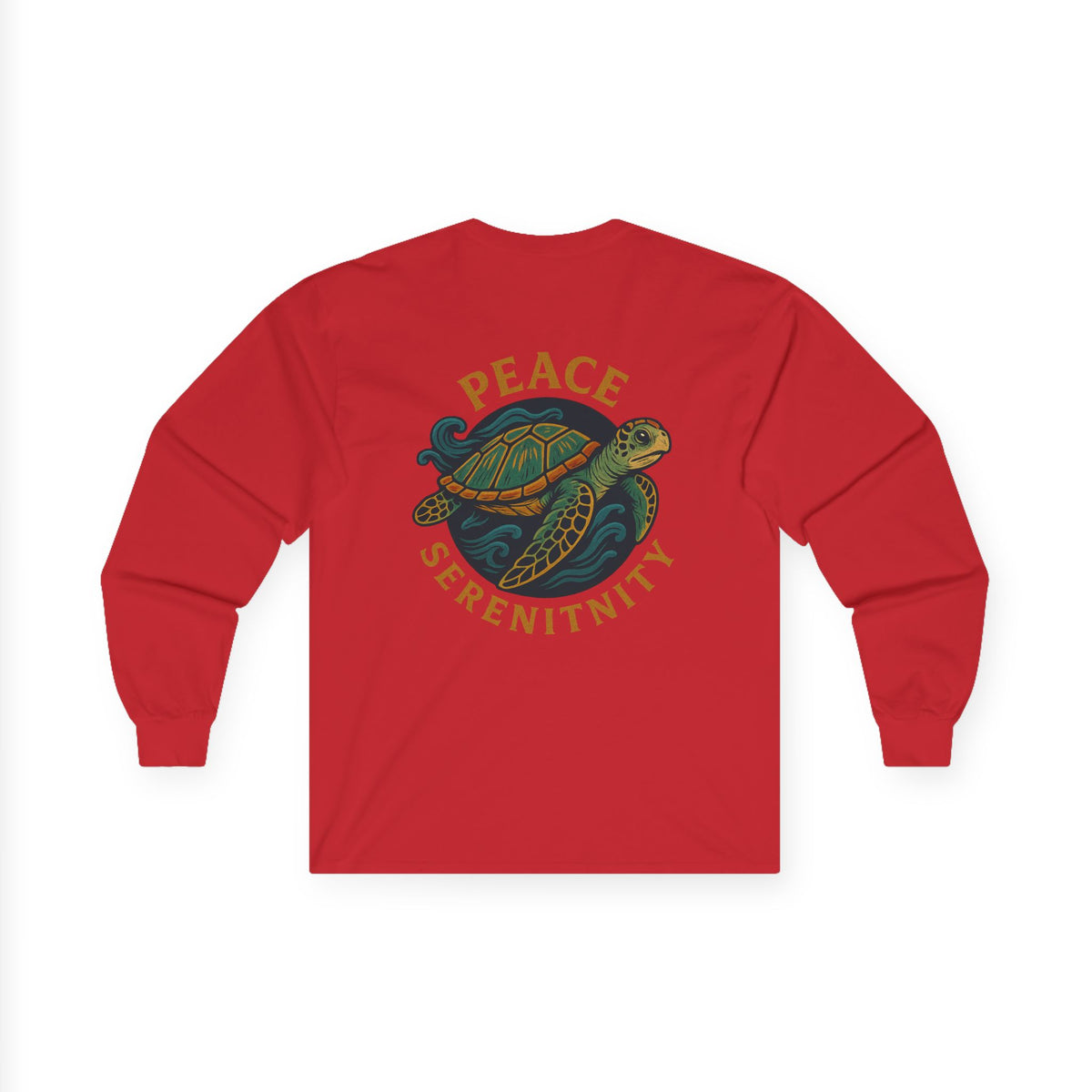Unisex Long Sleeve Tee - Positive Vibes & Peaceful Turtle Design