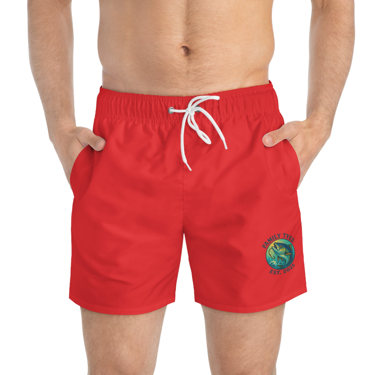 Tuna Vibrant Beach Swim Trunks, Men’s Summer Shorts, Swimwear for Vacations, Pool Parties, Water Sports