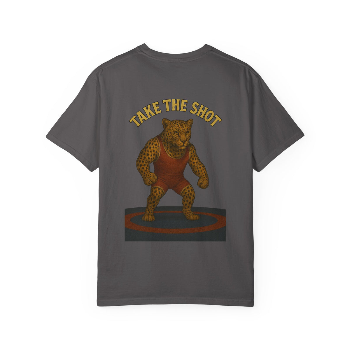 Big Five cheetah Wrestling Unisex Garment-Dyed T-Shirt - Bold Animal Art Tee