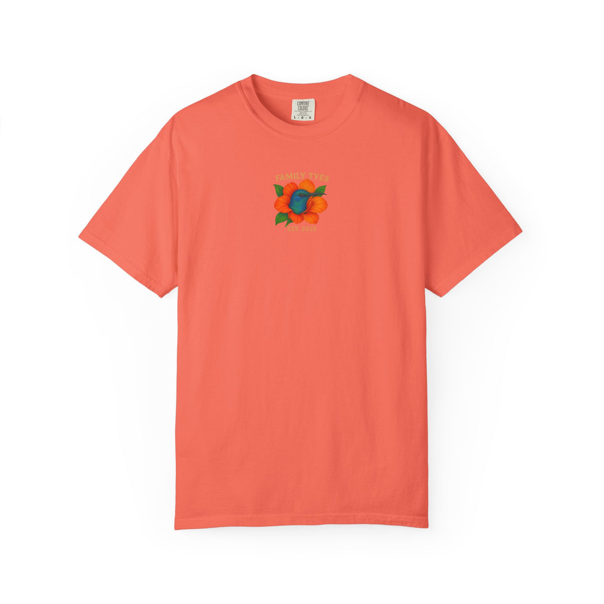 Nature is Beautiful Unisex Garment-Dyed T-shirt - Vibrant Floral & Hummingbird Design