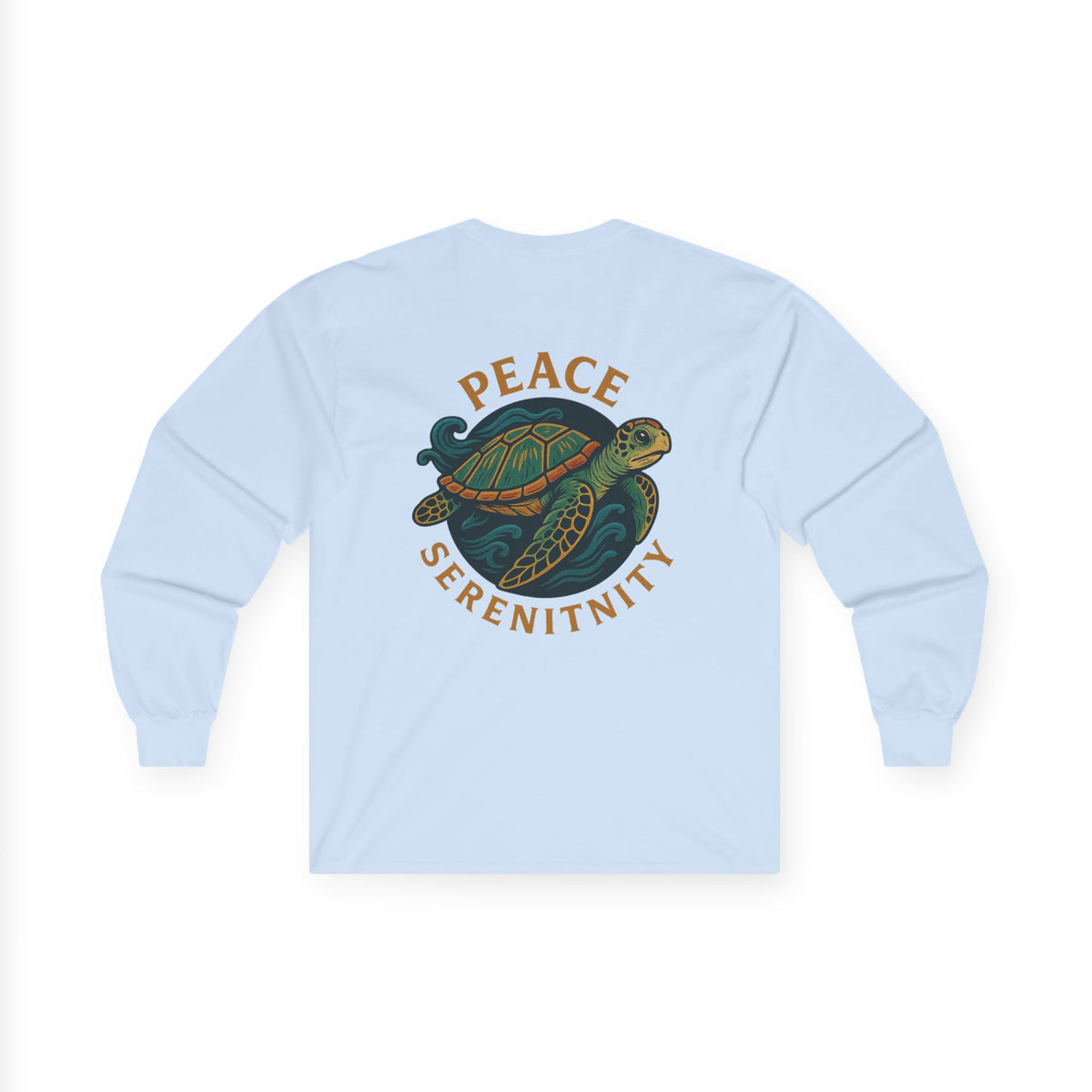 Unisex Long Sleeve Tee - Positive Vibes & Peaceful Turtle Design