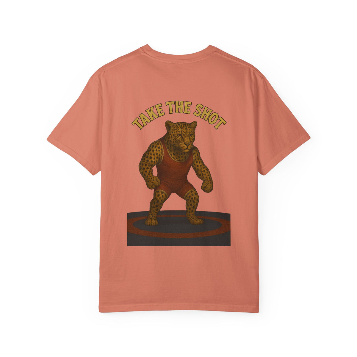 Big Five cheetah Wrestling Unisex Garment-Dyed T-Shirt - Bold Animal Art Tee