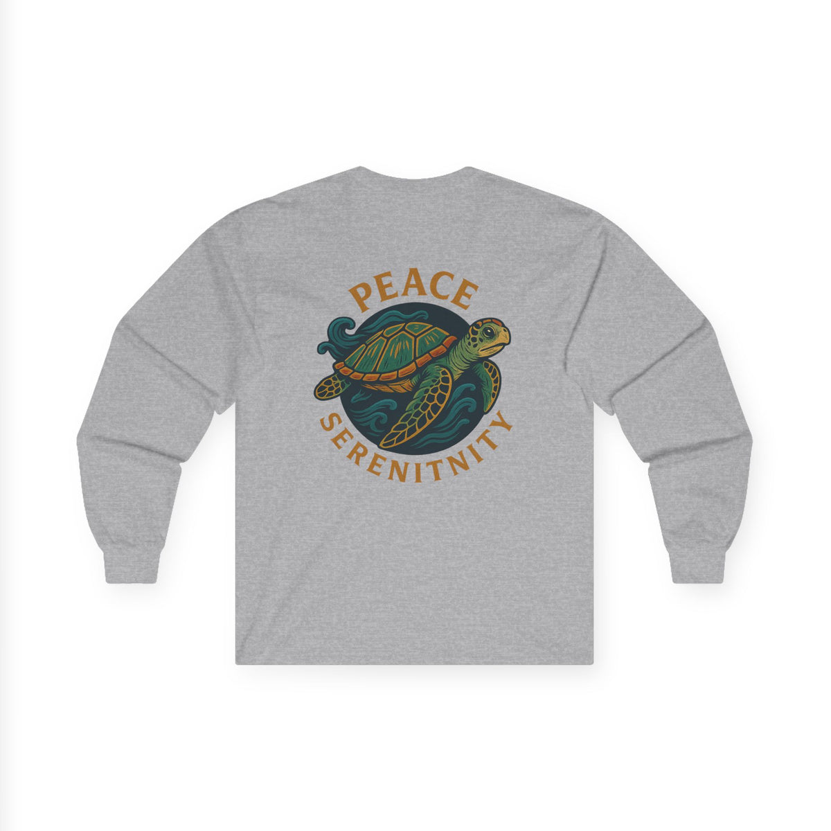 Unisex Long Sleeve Tee - Positive Vibes & Peaceful Turtle Design