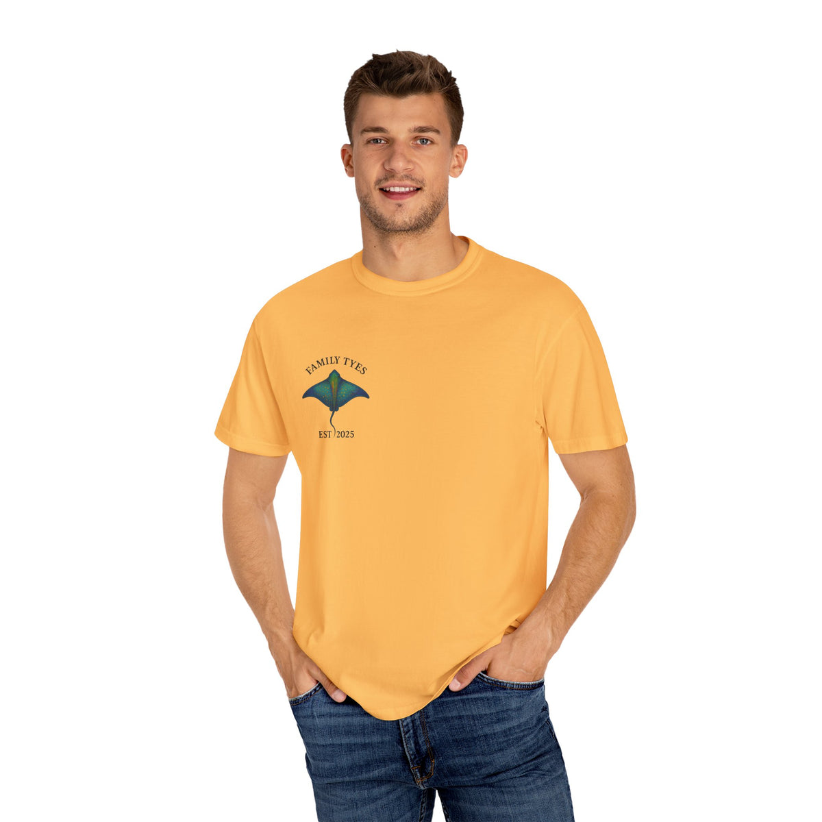 Copy of Unisex Garment-Dyed T-shirt | Family Tyes 2025 Dolphin Design