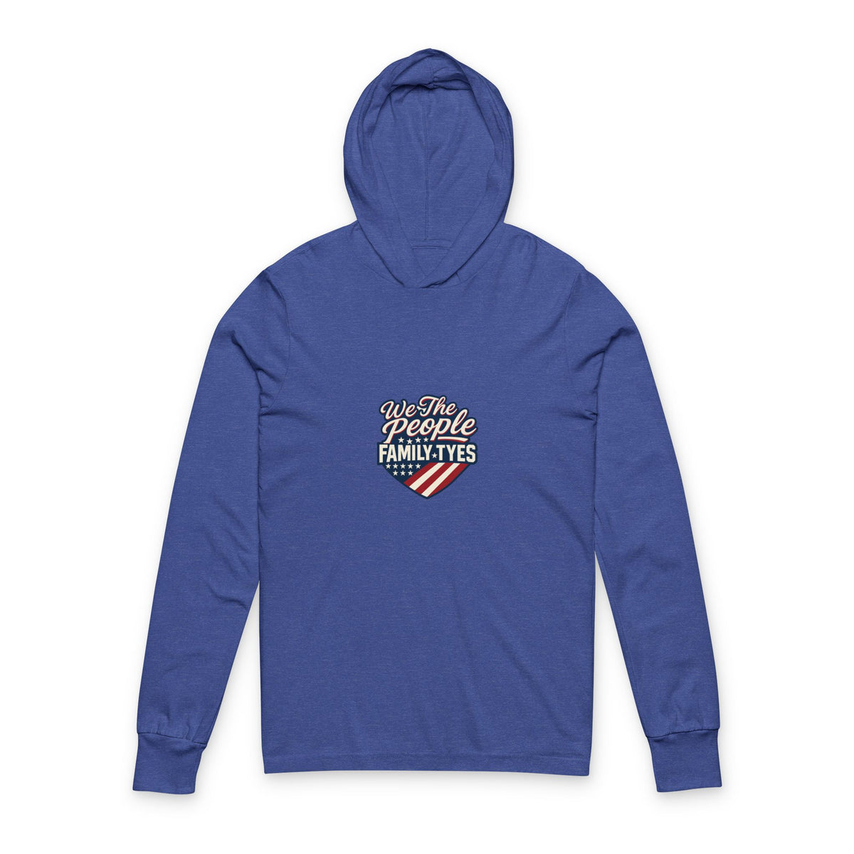 Patriotic Unisex Hooded Long Sleeve Tee - Family Ties & American Pride, Perfect for July 4th, Memorial Day, Casual Wear, Gifts