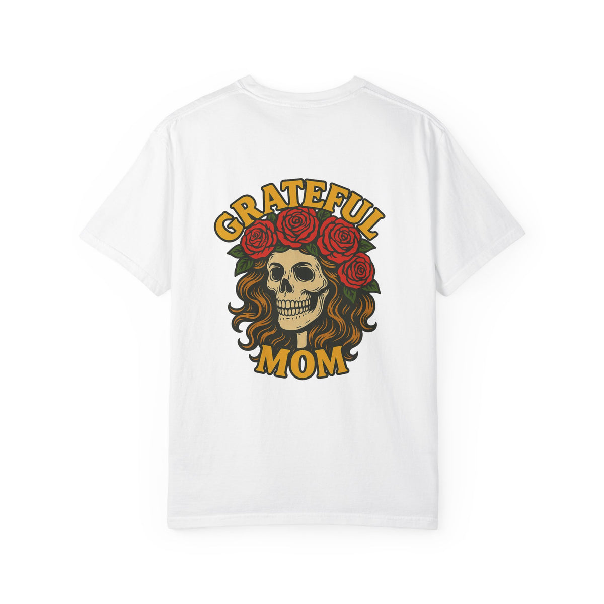 Zychek wrestling Grateful Mom Floral T-Shirt | Unisex Gift for Mother's Day, Skull Art Tee, Bohemian Style, Vintage Vibes, Casual Wear